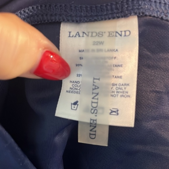 Lands End Tankini Top & Bottom Navy Blue Paisley 2-Piece Size 22W - Picture 8 of 10